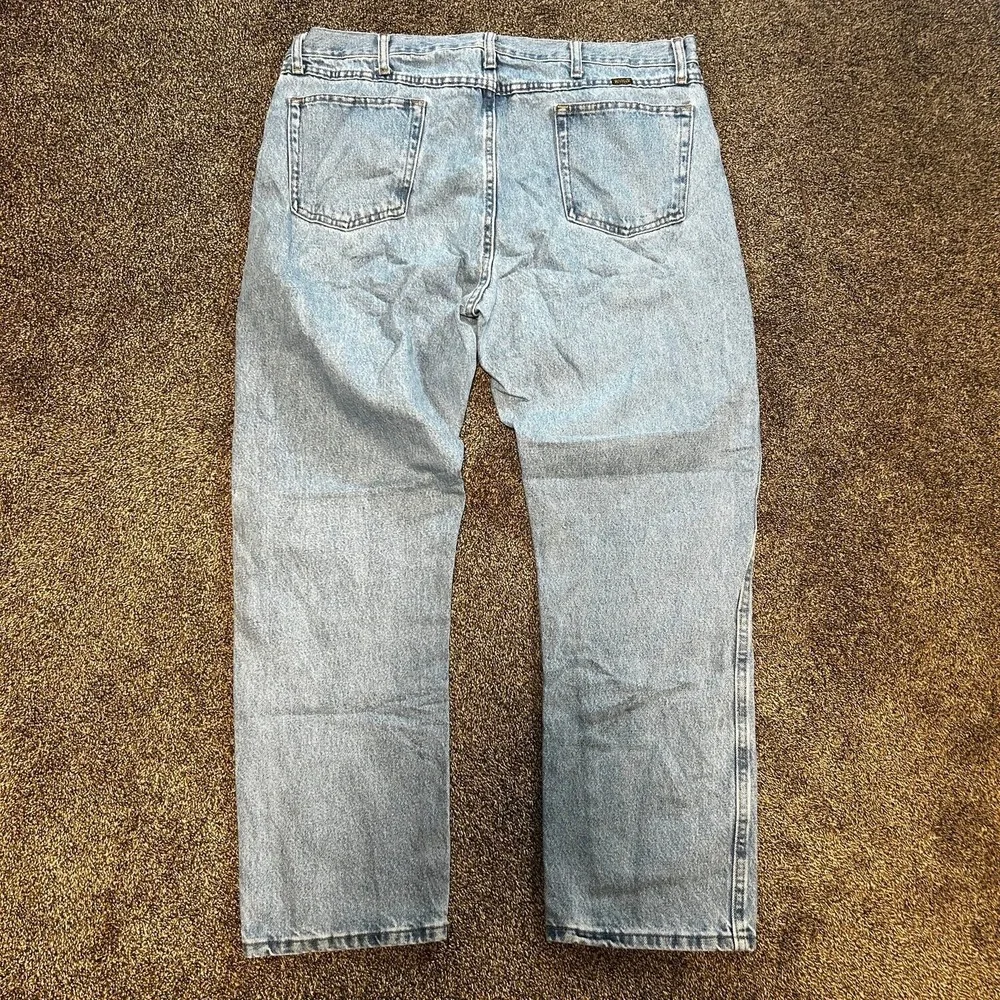 Wrangler Jeans Mens 40x30 Light Wash Excellent Straight Leg Denim 5-Pocket